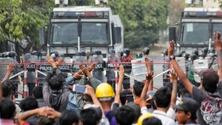 म्यानमारमा भएको प्रदर्शनमा दुईको मृत्यु, २० बढी घाईते