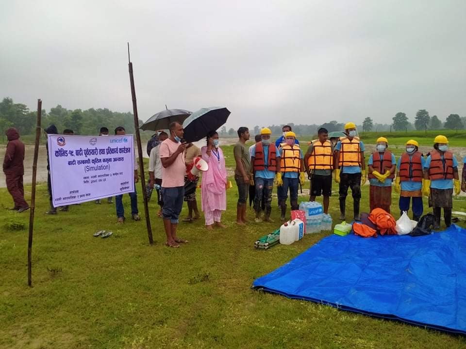 बाढी पुर्व तयारी तथा सचेतता सम्बन्धि कृतिम घटना अभ्यास भजनीमा सम्पन्न